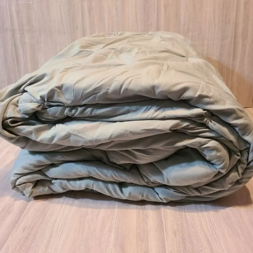 Bedsure Full Comforter Set Pintuck Sage Light Green Pinch Pleat Bedding 3 Piece